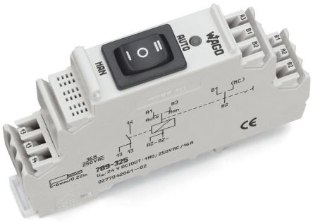 WAGO 789 Series Relay Module, DIN Rail Mount, 24V dc Coil, 1-Pole, 16A Load [789-325]; 279-4259