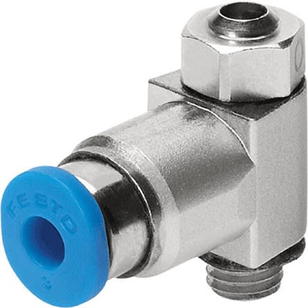 Festo Manual Flow Control Pneumatic Control Valve GRLO Series, Metric M5, M5, 175057 [GRLO-M5-QS-4-LF-C]; 279-5287