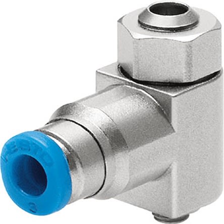 Festo Manual Supply Air One Way Flow Control Pneumatic Control Valve GRLZ Series, Metric M5, M5, 175058 [GRLZ-M5-QS-4-LF-C]; 279-5292