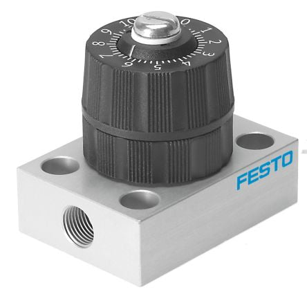 Festo Rotary Knob One Way Flow Control Pneumatic Control Valve GRP Series, G 1/8, G 1/8, 542023 [GRP-160-1/8-AL]; 279-5297