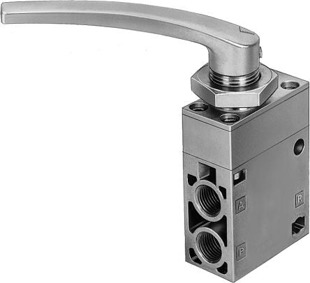 Festo Lever 3/2, Bistable Pneumatic Manual Control Valve H-3 Series, G 1/4, G 1/4, 8987 [H-3-1/4-B]; 279-5314