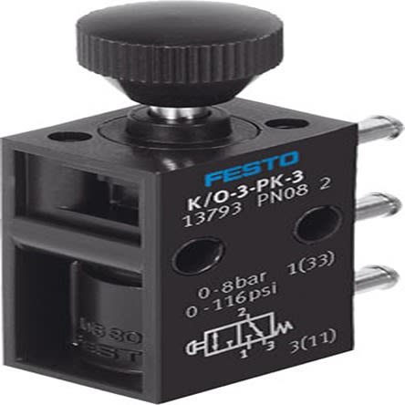 Festo K/O-3 Pushbutton Valve, 13793 [K/O-3-PK-3]; 279-5331