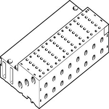 Festo MHA series 8 station M5, M7 Manifold for use with Solenoid Valve MHA2, 525130 [MHA2-PR8-5-M5]; 279-5371