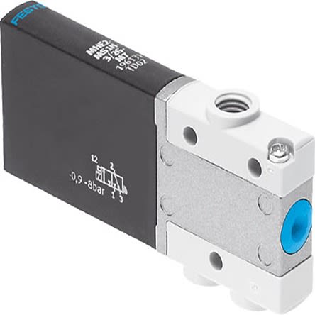 Festo 3/2, Monostable, Open Solenoid Valve - Electrical M7 MHE2 Series 24V dc, 196151 [MHE2-MS1H-3/2O-M7]; 279-5393