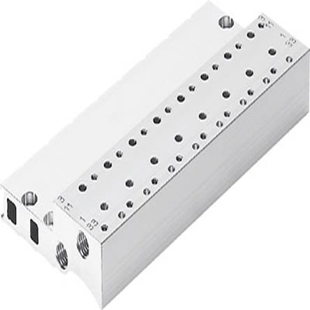Festo MHP2 series 10 station M7 Manifold Block for use with Solenoid Valve MHP2, 197446 [MHP2-PR10-3]; 279-5401