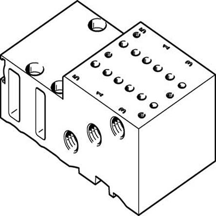 Festo MHP2 series 2 station M7 Manifold Block for use with Solenoid Valve MHP2, 525122 [MHP2-PR2-5]; 279-5402