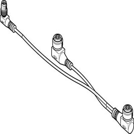 Festo NEDV Cable, 2384165 [NEDV-L2R1-V7-M12W3-K-0.1L1-N-M8W4-0.2R1]; 279-5480