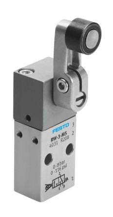 Festo Lever 3/2 Way Valve, Monostable Mechanical Valve RW Series, Metric M5, M5, 4031 [RW-3-M5]; 279-5509