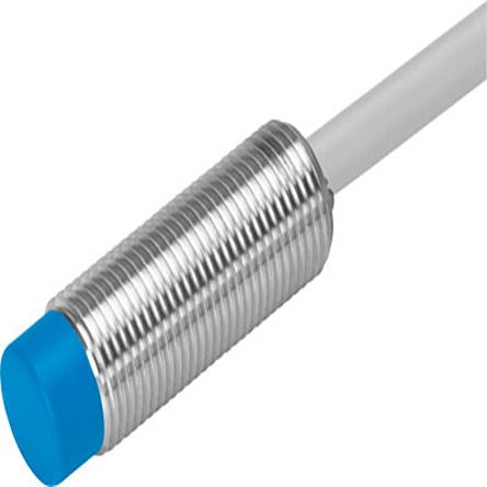 Festo Inductive Threaded Barrel Proximity Sensor, M12, 4 mm Detection, PNP NC, 10 → 30 V dc [SIEN-M12NB-PO-K-L]; 279-5574