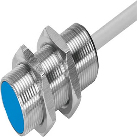 Festo Inductive Threaded Barrel Proximity Sensor, M18, 5 mm Detection, PNP NO, 10 → 30 V dc [SIEN-M18B-PS-K-L]; 279-5584