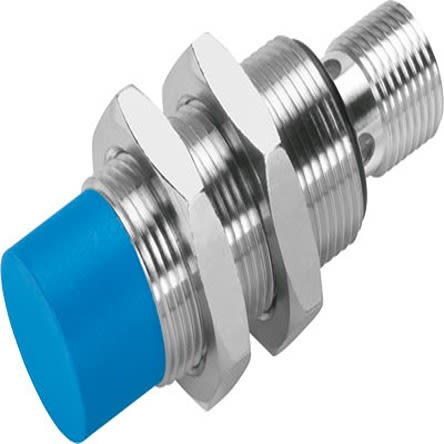 Festo Inductive Threaded Barrel Proximity Sensor, M18, 8 mm Detection, PNP NO, 10 → 30 V dc [SIEN-M18NB-PS-S-L]; 279-5594