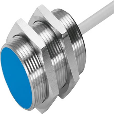 Festo Inductive Threaded Barrel Proximity Sensor, M30, 10 mm Detection, NPN NO, 10 → 30 V dc [SIEN-M30B-NS-K-L]; 279-5597