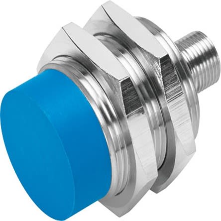 Festo Inductive Threaded Barrel Proximity Sensor, M30, 15 mm Detection, NPN NC, 10 → 30 V dc [SIEN-M30NB-NO-S-L]; 279-5604