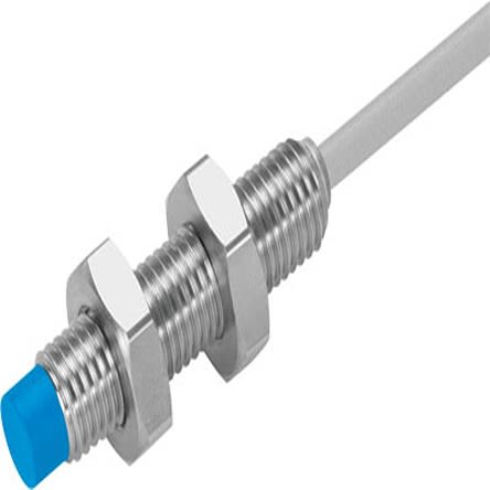 Festo Inductive Threaded Barrel Proximity Sensor, M8, 2.5 mm Detection, PNP NC, 10 → 30 V dc [SIEN-M8NB-PO-K-L]; 279-5626