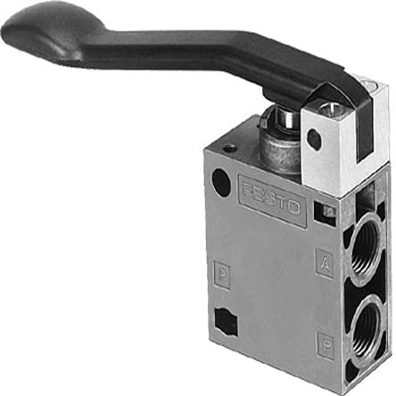 Festo Lever 3/2 Way Valve, Monostable Pneumatic Manual Control Valve TH Series, G 1/4, G 1/4, 8983 [TH-3-1/4-B]; 279-5647