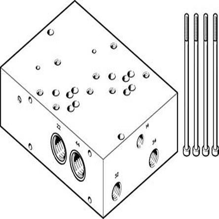 Festo VABP series G 3/8 Sub Base for use with Valve Terminal, 2738671 [VABP-S1-2V1G-G38-2]; 279-5699