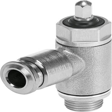 Festo Manual Exhaust Air One Way Flow Control Pneumatic Control Valve VFOH Series, G 1/8, G 1/8, 578797 [VFOH-LE-A-G18-Q4]; 279-5720