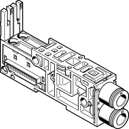 Festo VMPAL series 1 station Push in 10 mm Sub Base for use with Valve Terminals MPA-L, 560991 [VMPAL-AP-20-QS10-1]; 279-5876