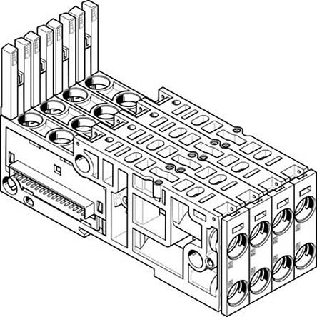 Festo VMPAL series 4 station Sub Base for use with Valve Terminals MPA-L, 560981 [VMPAL-AP-4X10]; 279-5901