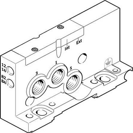 Festo VMPAL series G 1/4 End Plate for use with Valve Terminal MPA-L, 560947 [VMPAL-EPR-SP]; 279-5936