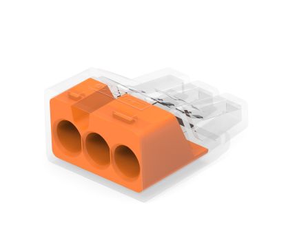 TE Connectivity, 2388553 Closed End Connector, Orange, Insulated, Copper 12 → 22 AWG [2388553-3]; 279-6463