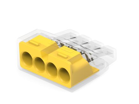 TE Connectivity, 2388553 Closed End Connector, Yellow, Insulated, Copper 12 → 22 AWG [2388553-4]; 279-6465