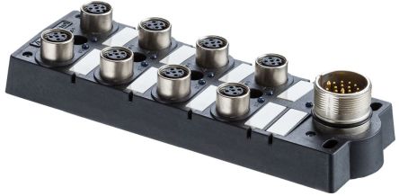 M Series M12 Distribution Box 8 Ports 4A [DB12-5A8M23-DPS7001]; 279-6818