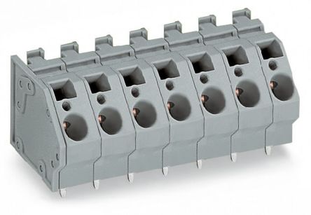 WAGO 745 Series PCB Terminal Block, 8-Contact, 10mm Pitch, PCB Mount, 1-Row, Cage Clamp Termination [745-358]; 279-7306