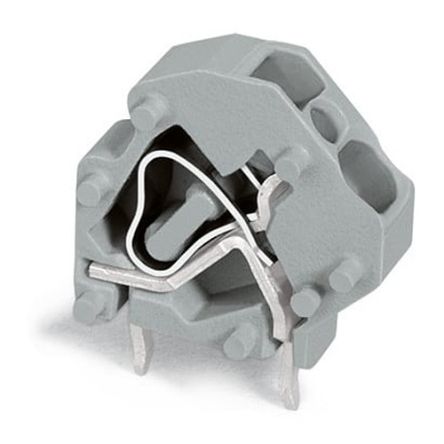 WAGO 745 Series PCB Terminal Block, 1-Contact, 5mm Pitch, PCB Mount, 1-Row, Cage Clamp Termination [745-3801]; 279-7307