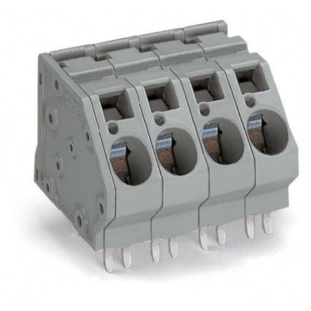 WAGO 745 Series PCB Terminal Block, 2-Contact, 10mm Pitch, PCB Mount, 1-Row, Cage Clamp Termination [745-502/006-000]; 279-7315