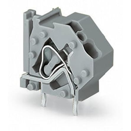WAGO 745 Series PCB Terminal Block, 1-Contact, 10mm Pitch, PCB Mount, 1-Row, Cage Clamp Termination [745-824]; 279-7341