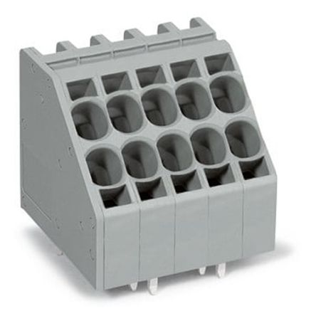 WAGO 746 Series PCB Terminal Block, 2-Contact, 7.5mm Pitch, PCB Mount, 2-Row, Push-In Cage Clamp Termination [746-2302]; 279-7359