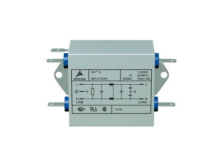 EPCOS, B84112B 20A 250 V ac, Through Hole EMC Filter, Tab 3 Phase [B84112B0000B010]; 279-7904