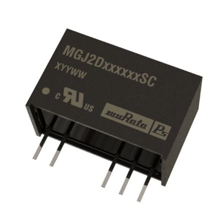 Murata Power Solutions MGJ2 Isolated DC-DC Converter, 18V dc/ 80mA Output, 21.6 - 26.4 V dc Input, 2W, Through Hole, [MGJ2D241802SC]; 279-8060