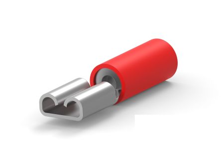 TE Connectivity, PIDG Receptacle Crimp Quick Disconnect Terminal, Red, Insulated, Tin 0.3 → 1.5 mm² [9-160483-1]; 279-8790