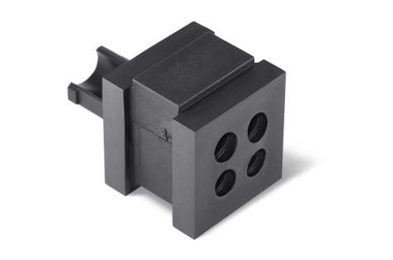 HellermannTyton Thermoplastic Elastomer Grommet support, 20 x 21 x 21mm, VarioPlate Cable Entry System [440-00022 VP-S_4/4-5_INS-QUAD-TPE-BK]; 279-9091