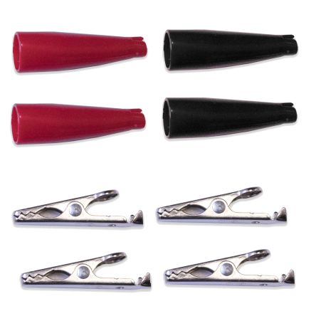 Mueller Electric Alligator Clip Alligator Clip Connection, Nickel-Plated Steel Contact, Black/Red [10004]; 279-9533
