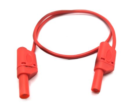 Mueller Electric Test Leads, 32A, 600(CATIII) V, 1000(CATII) V, Red, 1.5m Lead Length [22.421-1.5M-2]; 279-9551