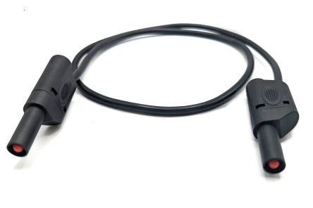 Mueller Electric Test Leads, 32A, 600(CATIII) V, 1000(CATII) V, Black, 1m Lead Length [22.421-1M-0]; 279-9552