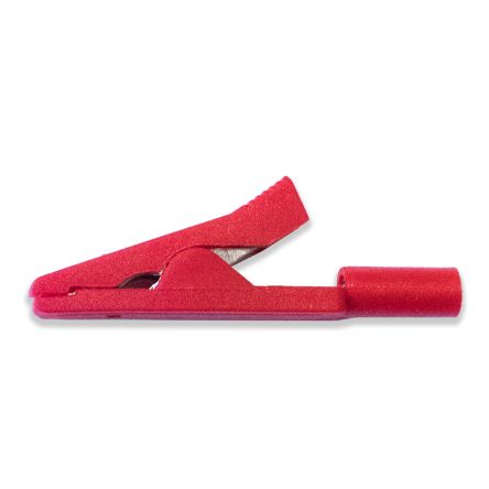 Mueller Electric Crocodile Clip Crocodile Clip Connection, Nickel-Plated Steel Contact, 10A, Red [BU-109-2]; 279-9568