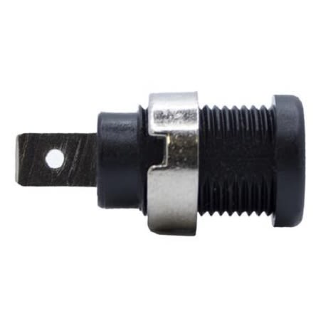 Mueller Electric Black Plug Banana Connectors, 4 mm Connector, Solder Lug Termination, 35A, 1kV, Nickel Plating [BU-31610-0]; 279-9580