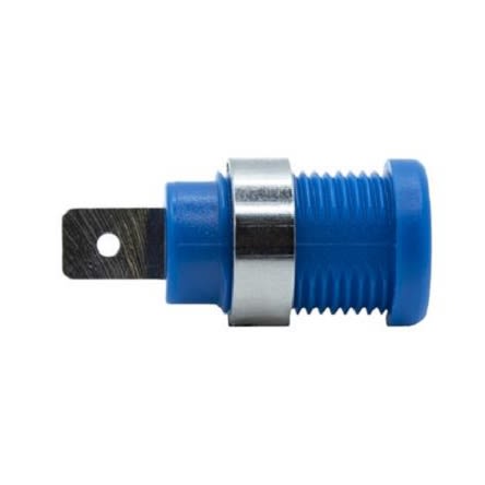 Mueller Electric Blue Plug Banana Connectors, 4 mm Connector, Solder Lug Termination, 35A, 1kV, Nickel Plating [BU-31610-6]; 279-9584