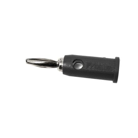 Mueller Electric Black Plug Banana Connectors, 4 mm Connector, Plug In Termination, 5A, Gold Over Nickel Plating [BU-P1809-0]; 279-9599