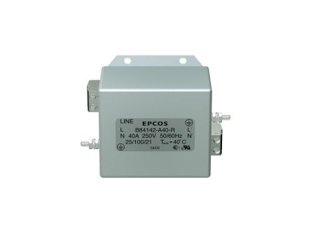 EPCOS, B84142 50A 250 V 50 Hz, 60 Hz, Chassis Mount Power Line Filter, Solder, Single Phase [B84142A0050R000]; 280-4927