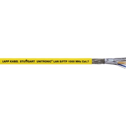 LappUNI LAN1000 S/FTP, 100m Cat6a, Yellow, Shielded, Unterminated FRNC Sheath [2170614]; 280-5108