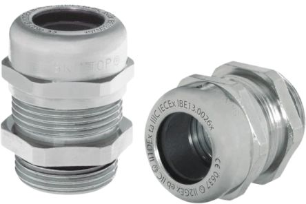 Lapp SKINTOP Series Silver Nickel Plated Brass Cable Gland, M63 Thread, 34mm min., 45mm max., IP68 [53112770]; 280-5118