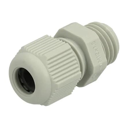 Fibox GPA Series Light Grey Cable Gland, M12 Thread, 3mm min., 6mm max., IP68 [GPA M12]; 280-5503