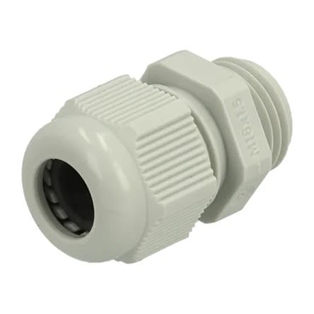 Fibox GPA Series Light Grey Cable Gland, M16 Thread, 5mm min., 10mm max., IP68 [GPA M16]; 280-5505