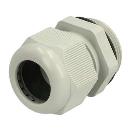 Fibox GPA Series Light Grey Cable Gland, M32 Thread, 15mm min., 21mm max., IP68 [GPA M32]; 280-5507