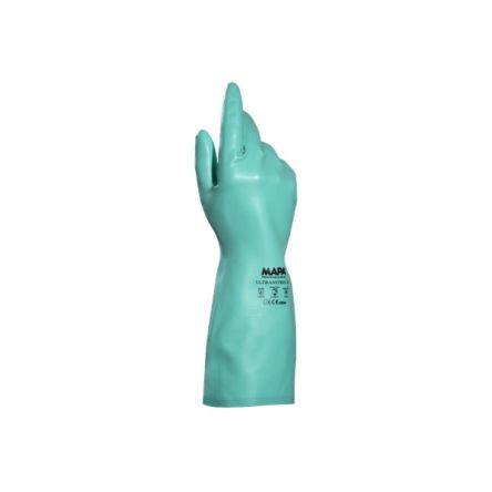 Mapa ULTRANITRIL 491 Green Nitrile Chemical Resistant Gloves, Size 10, Nitrile Coating [34491010]; 280-6832